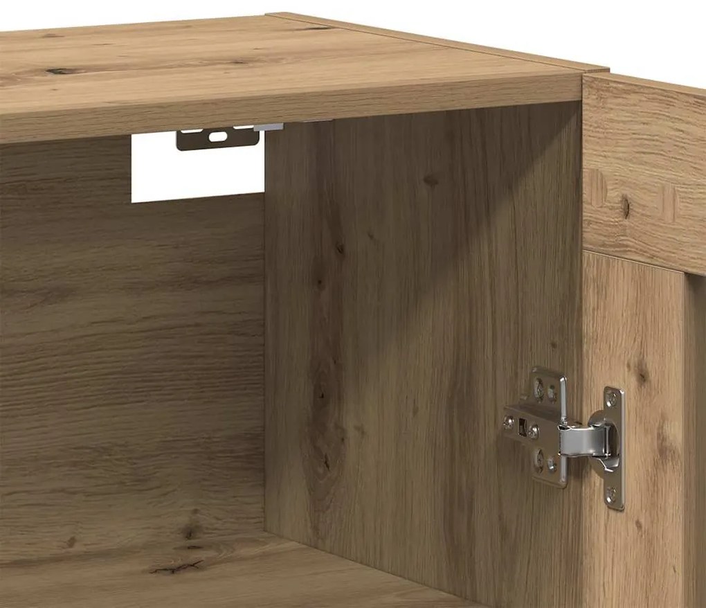 Gabinetes de Parede 2 peças Carvalho Artesanal 69.5 x 34 x 90 cm em Ma