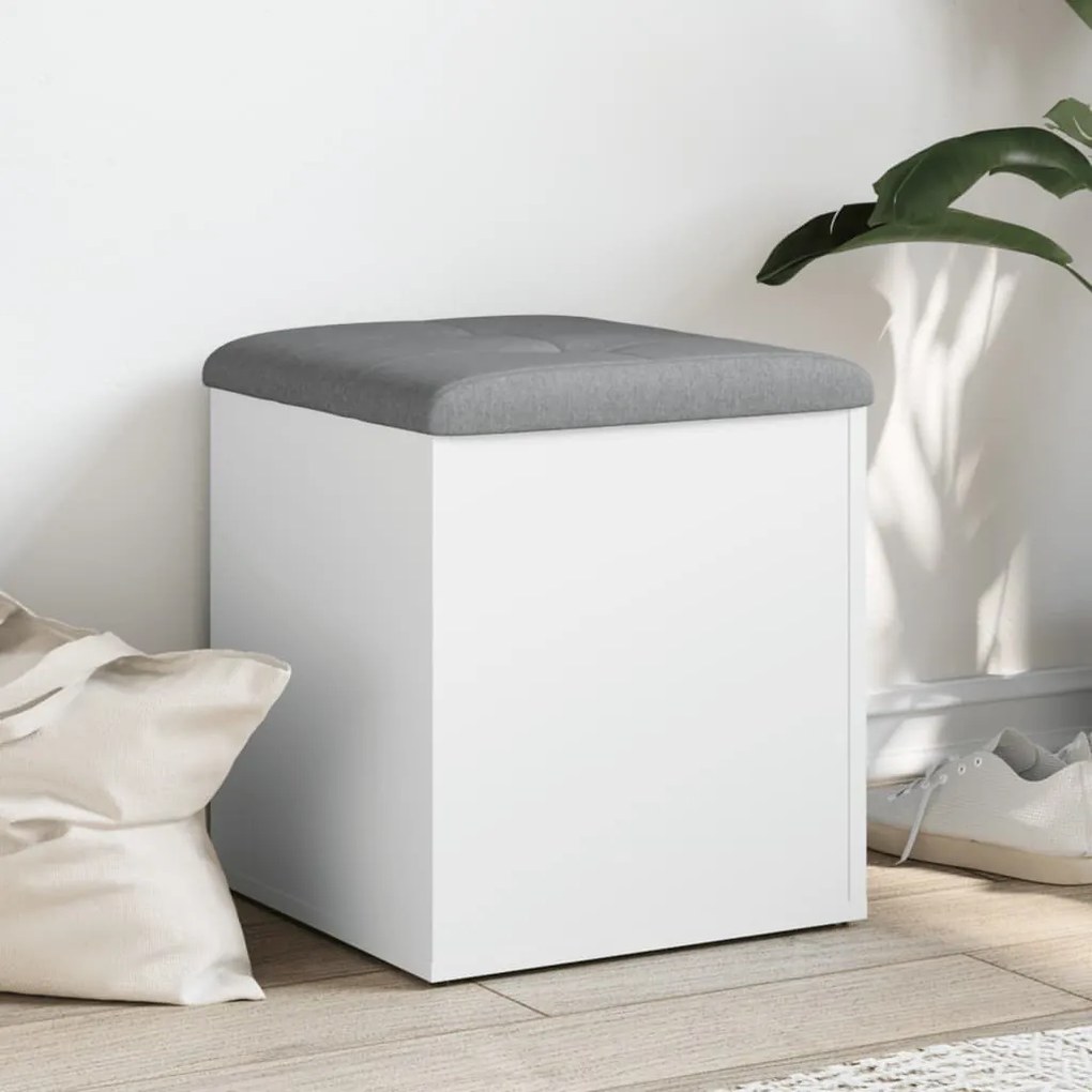 vidaXL Banco de arrumação 42x42x45 cm derivados de madeira branco
