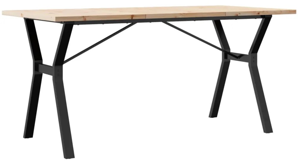 Mesa de jantar estrutura em Y 160x80x75,5cm pinho/aço