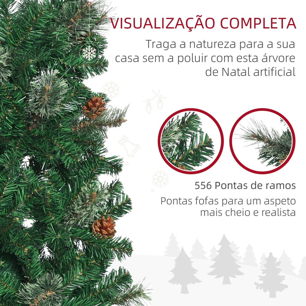 Árvore de Natal Artificial 195 cm Árvore de Natal com 556 Ramos Árvore