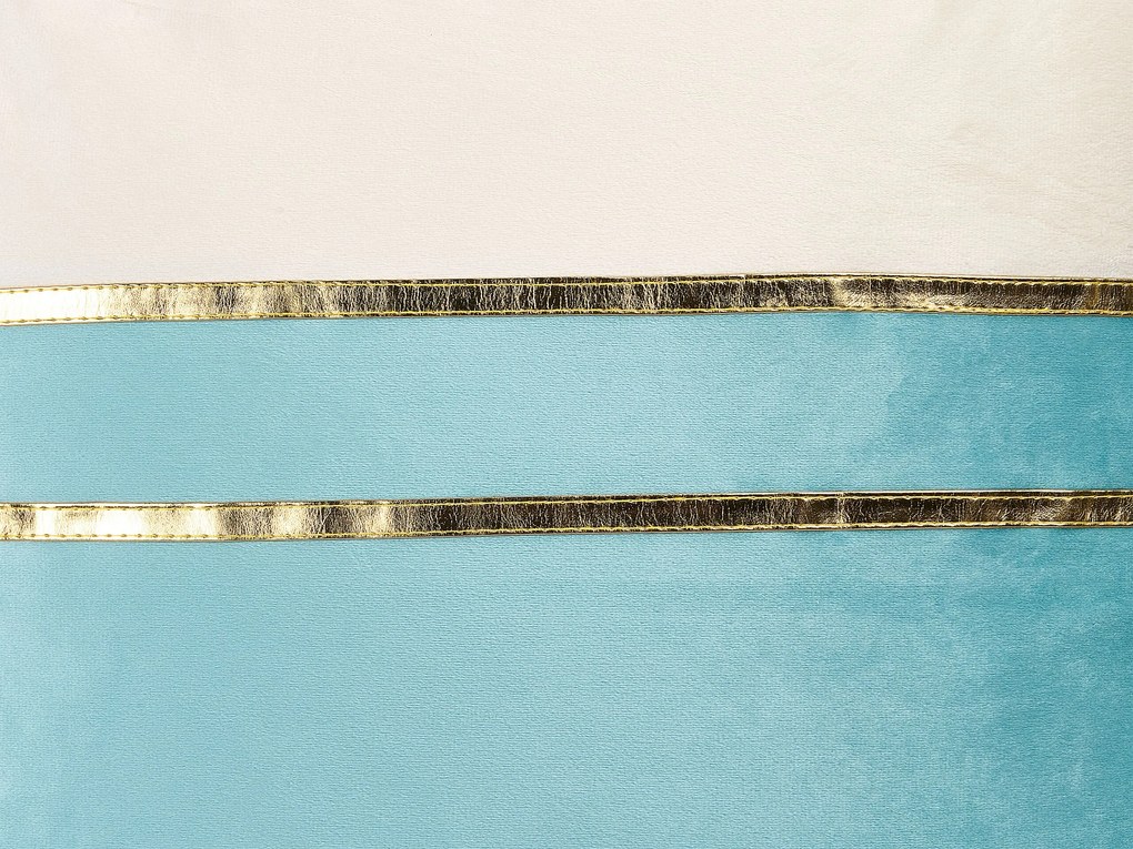 Conjunto de 2 almofadas decorativas em veludo azul e creme 45 x 45 cm ALLIUM Beliani