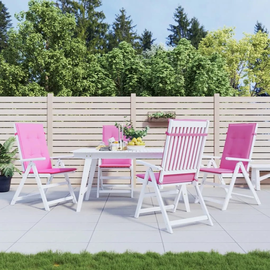 361269 vidaXL Almofadões cadeira de encosto alto 4 pcs tecido rosa