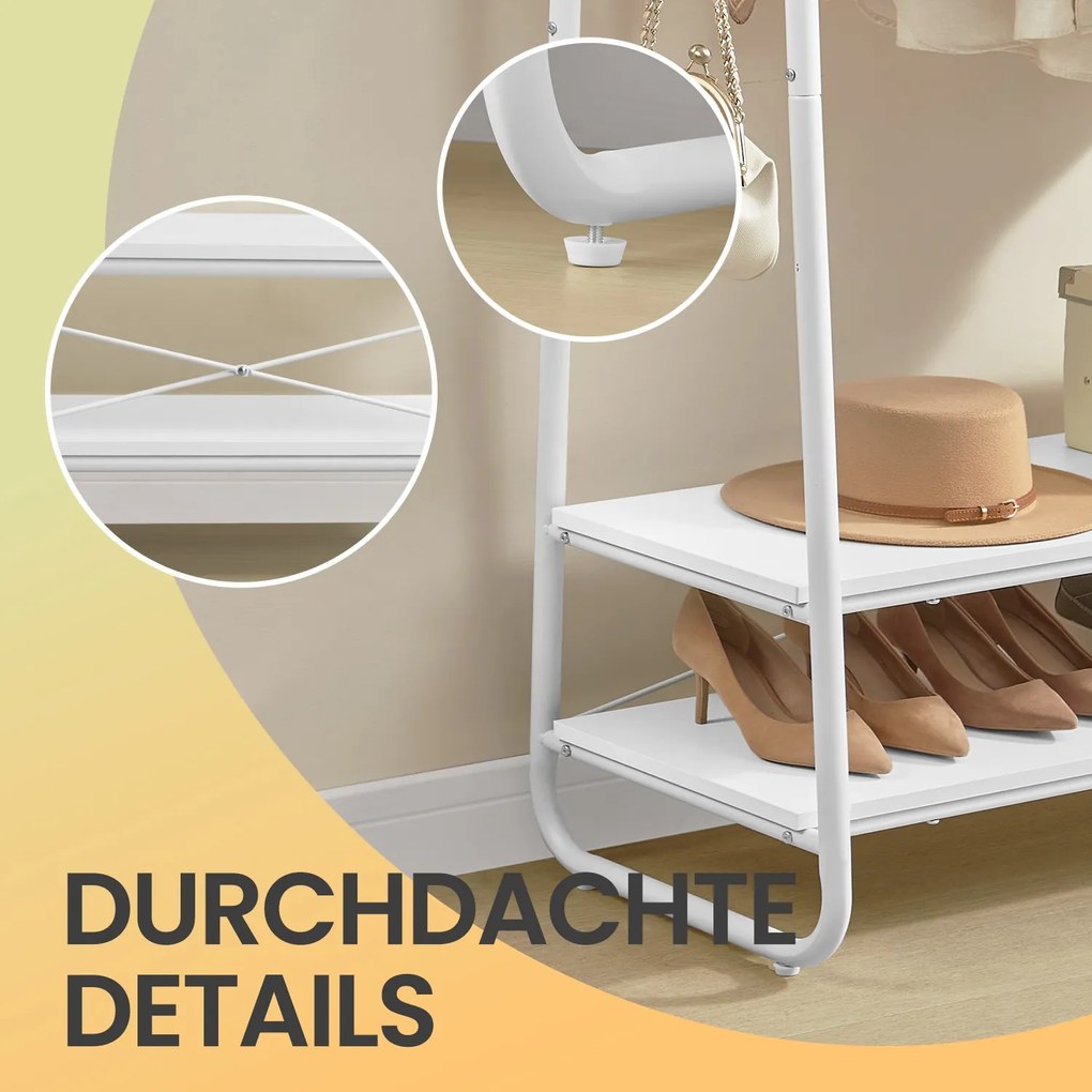 Guarda roupa aberto com 2 prateleiras 45 x 100 x 160 cm branco