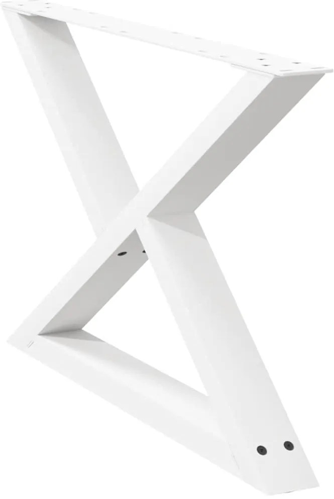 Pés para mesa de centro 2 peças, branco, 70x (42-43,3) cm, aço