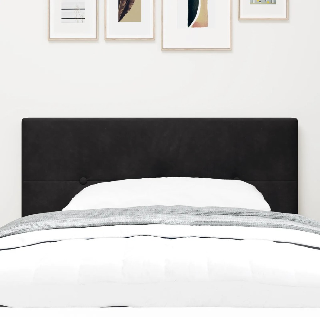 Cabeceira VidaXL Botonê Preto 90 cm Veludo