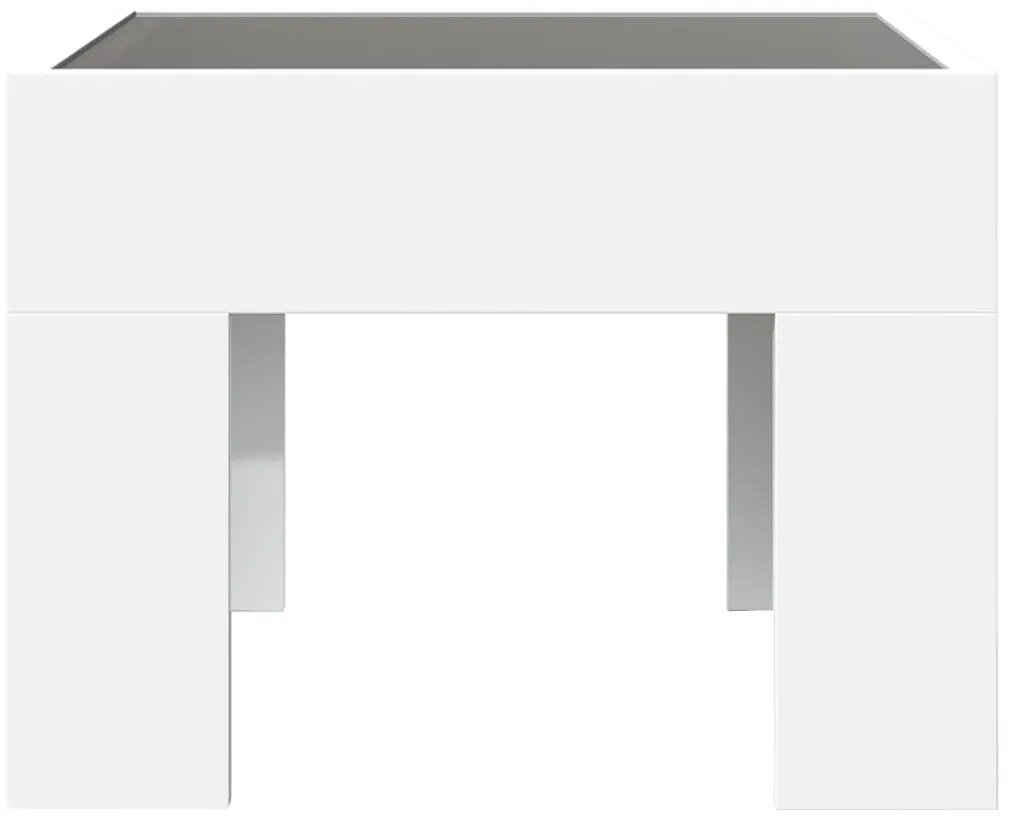 Mesa de cabeceira com luzes LED Infinity 40x40x30 cm branco