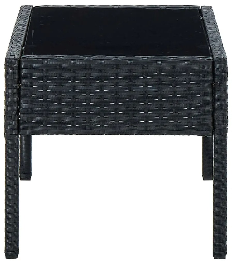 Mesa de jardim 75x40x37 vime PE preto