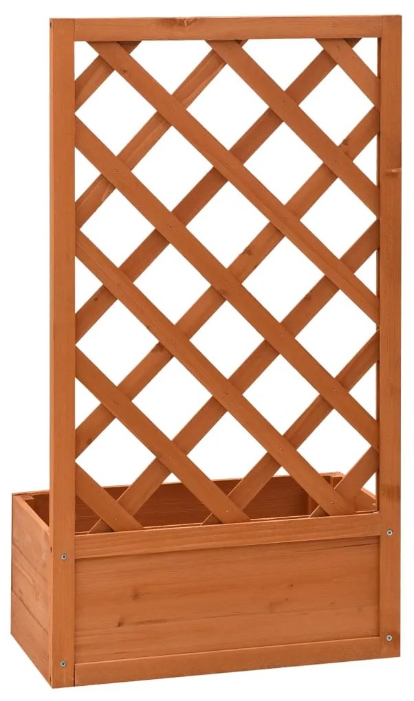 Vaso com treliça para jardim 50x25x90 cm abeto maciço laranja