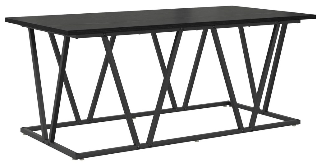 Mesa de Centro vidaXL Preta em Carvalho 100x50x40 cm em Madeira e Meta