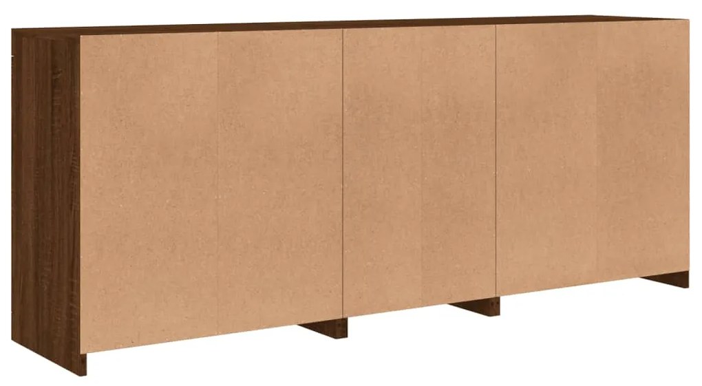 Aparador com luzes LED 162x37x67 cm carvalho castanho