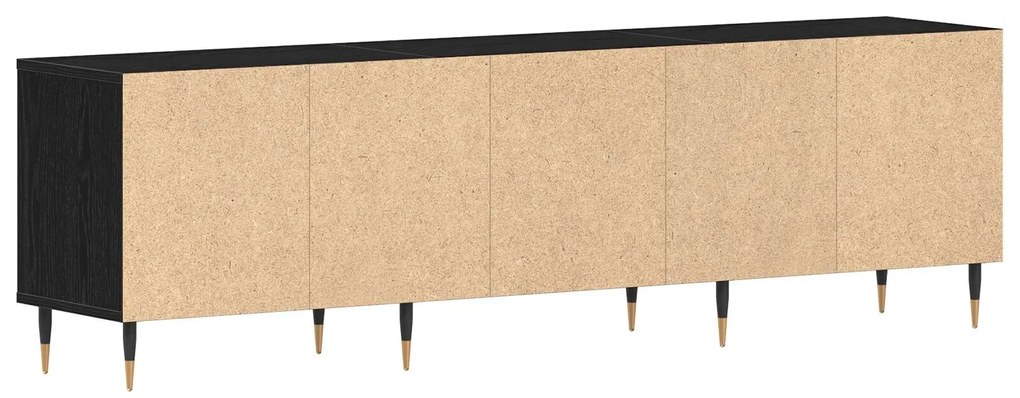 Armário para TV vidaXL Preto Carvalho 150x30x44,5 cm Madeira Reestrutu