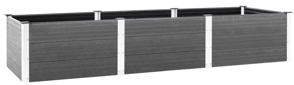 Canteiro de jardim elevado 300x100x54 cm WPC cinzento