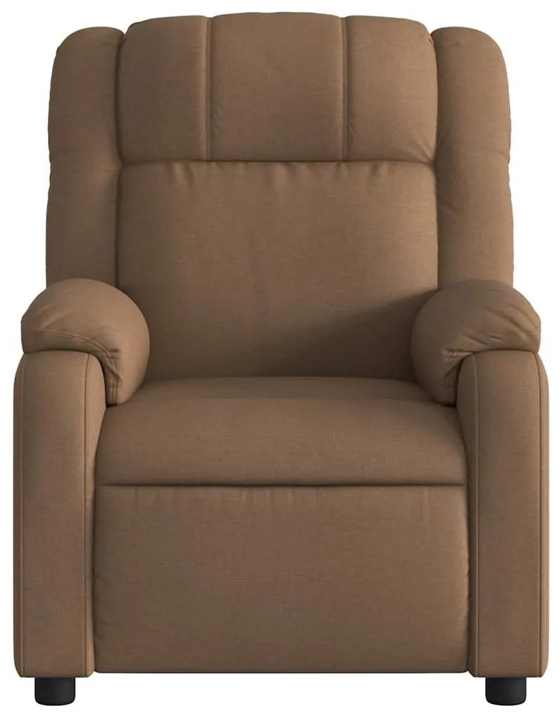 Poltrona de massagens reclinável tecido castanho
