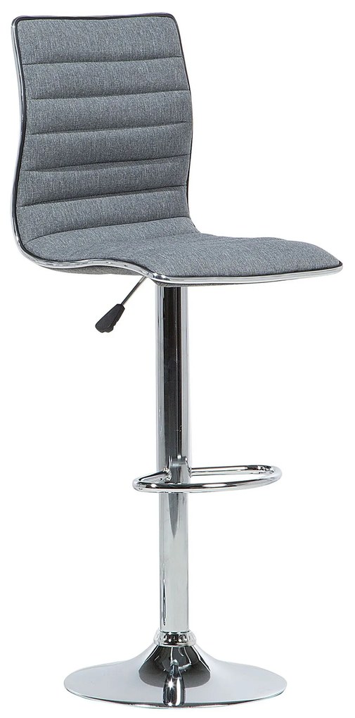 Conjunto de 2 bancos de bar em tecido cinzento LUCERNE Beliani