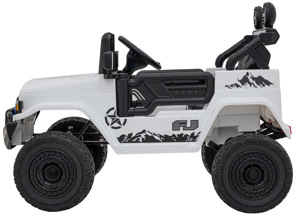 Jipe elétrico para Crianças Toyota FJ Cruiser 12V 4x4, Rodas Espuma EVA, Assentocouro ecológico Branco
