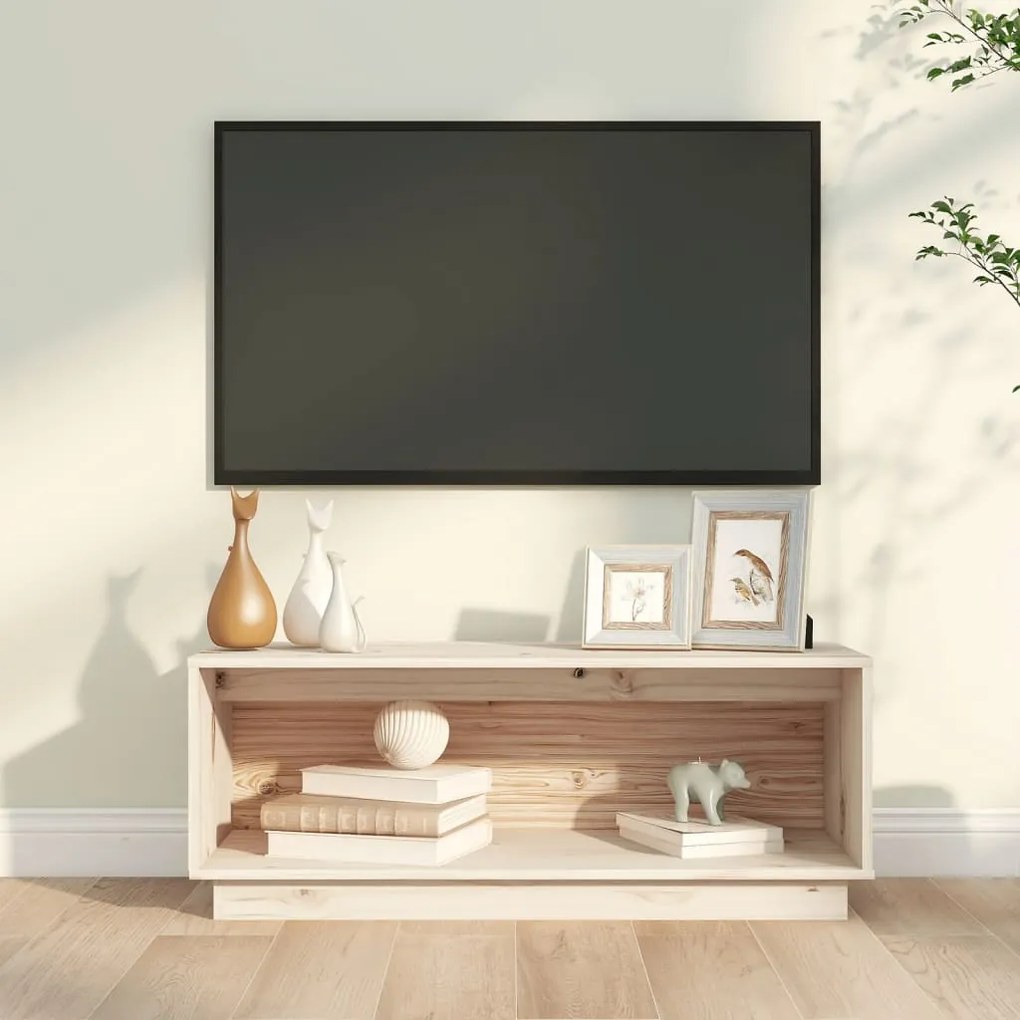 vidaXL Móvel de TV 90x35x35 cm madeira de pinho maciça