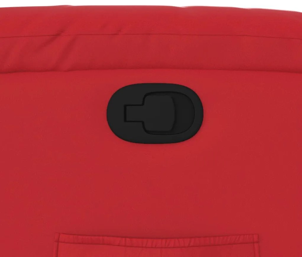 Poltrona reclinável couro artificial vermelho