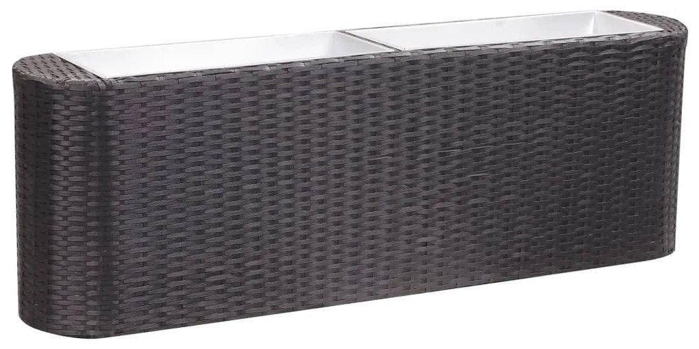 vidaXL Floreira de jardim 120x24x40 cm vime PE preto