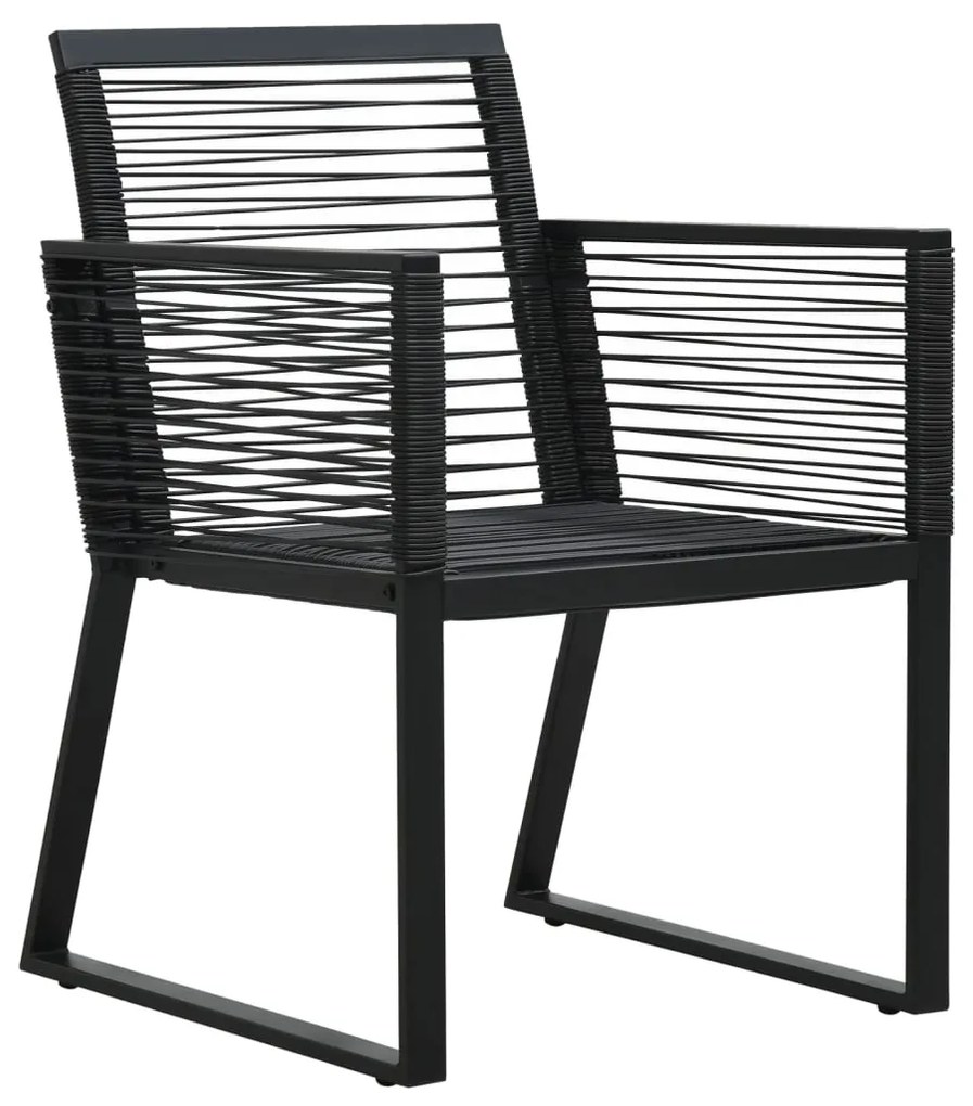 Conjunto de jantar para jardim 5 pcs vime PVC preto