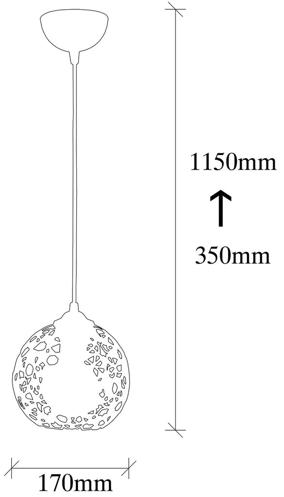 Chandelier Fellini – Preto – Diâmetro 17 cm x Altura 115 cm