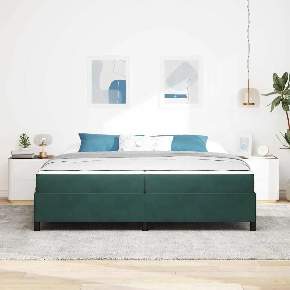 Estrutura da Cama Branco e Cinza Claro 200 x 200 cm Veludo