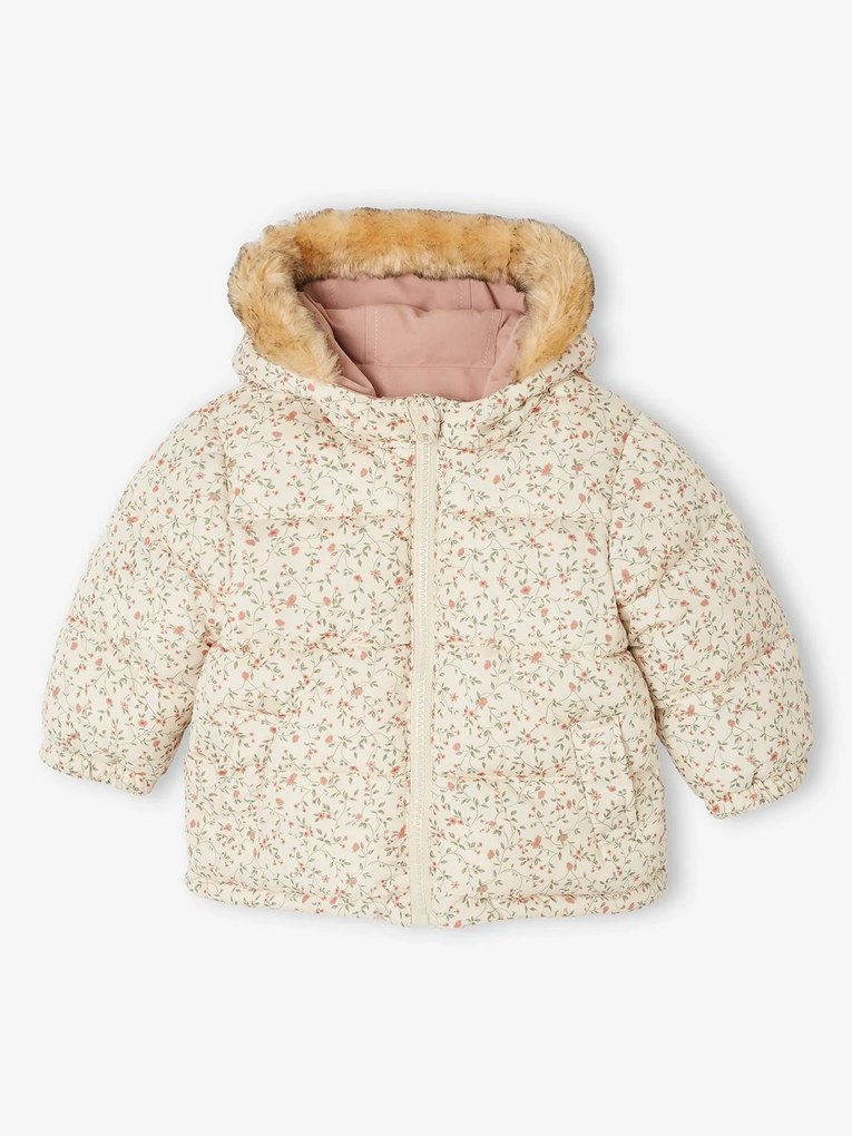 Agora -30%: Parka/blusão reversível, para bebé rosa-velho