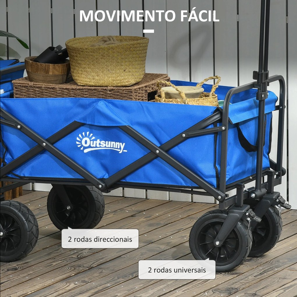 Outsunny Carrinho de Transporte com Bolsa Térmica Removível Carrinho D