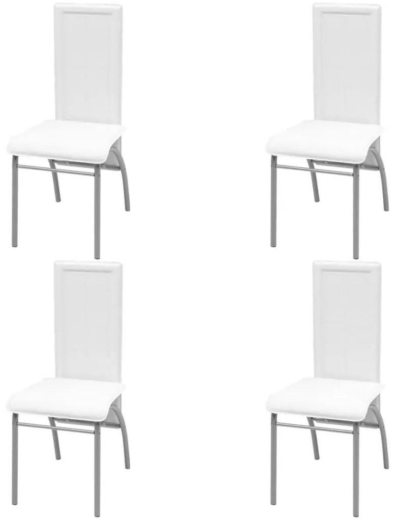 242921 vidaXL Cadeiras de jantar 4 pcs couro artificial branco