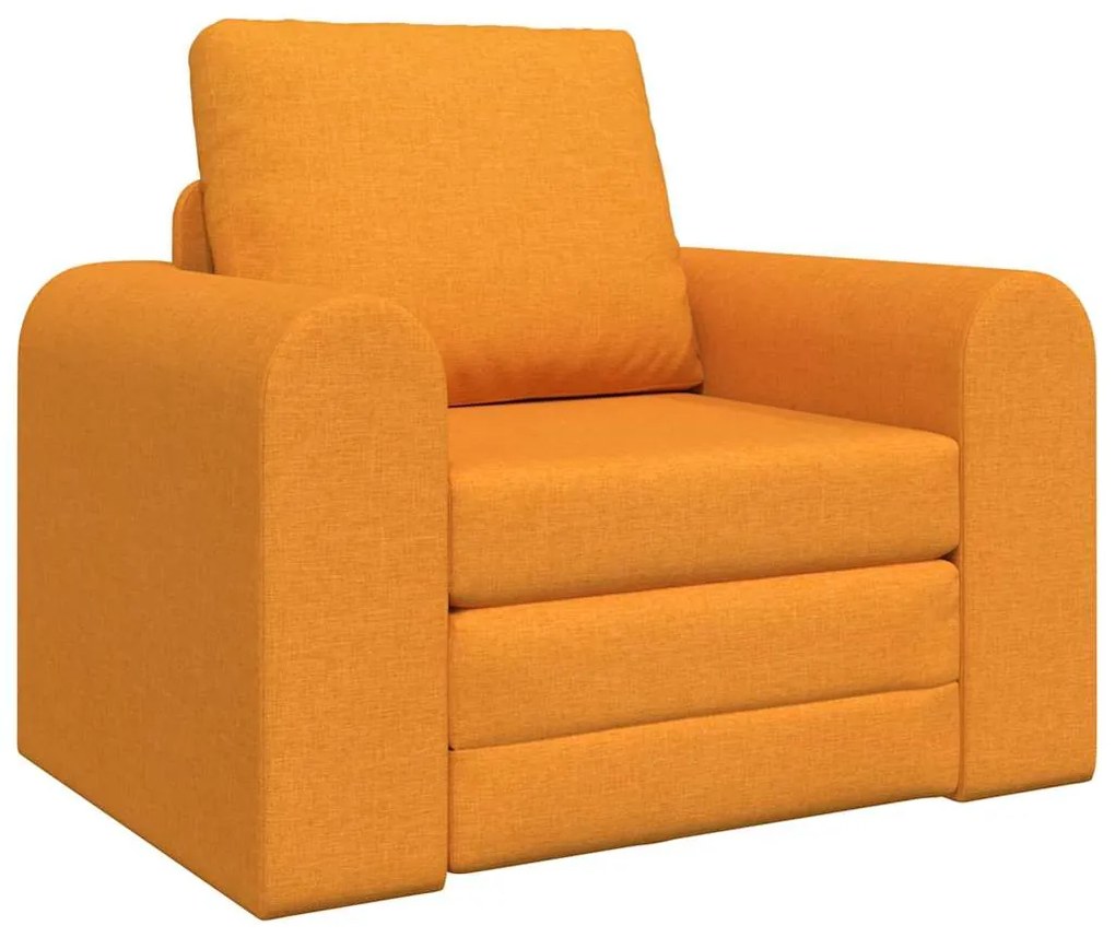 Sofá Cama de Chão 2-em-1 Amarelo Escuro 98x71x83 cm Tecido
