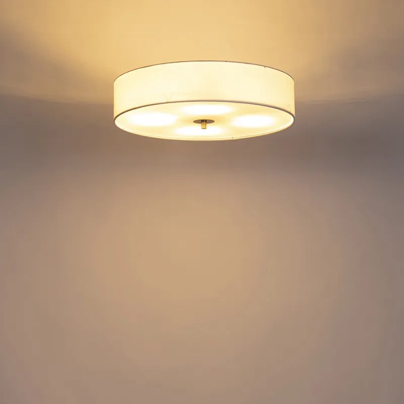 Candeeiro de teto rústico branco 50 cm - Drum Moderno,Country / Rústico
