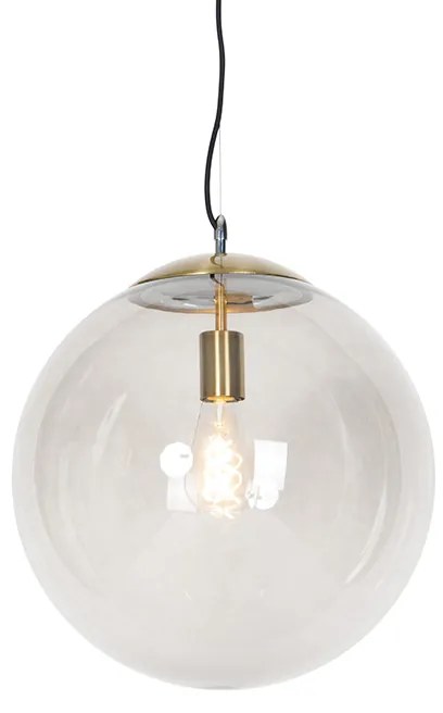 Candeeiro de suspensão moderno latão com vidro fumê 40 cm - Ball Moderno,Retro