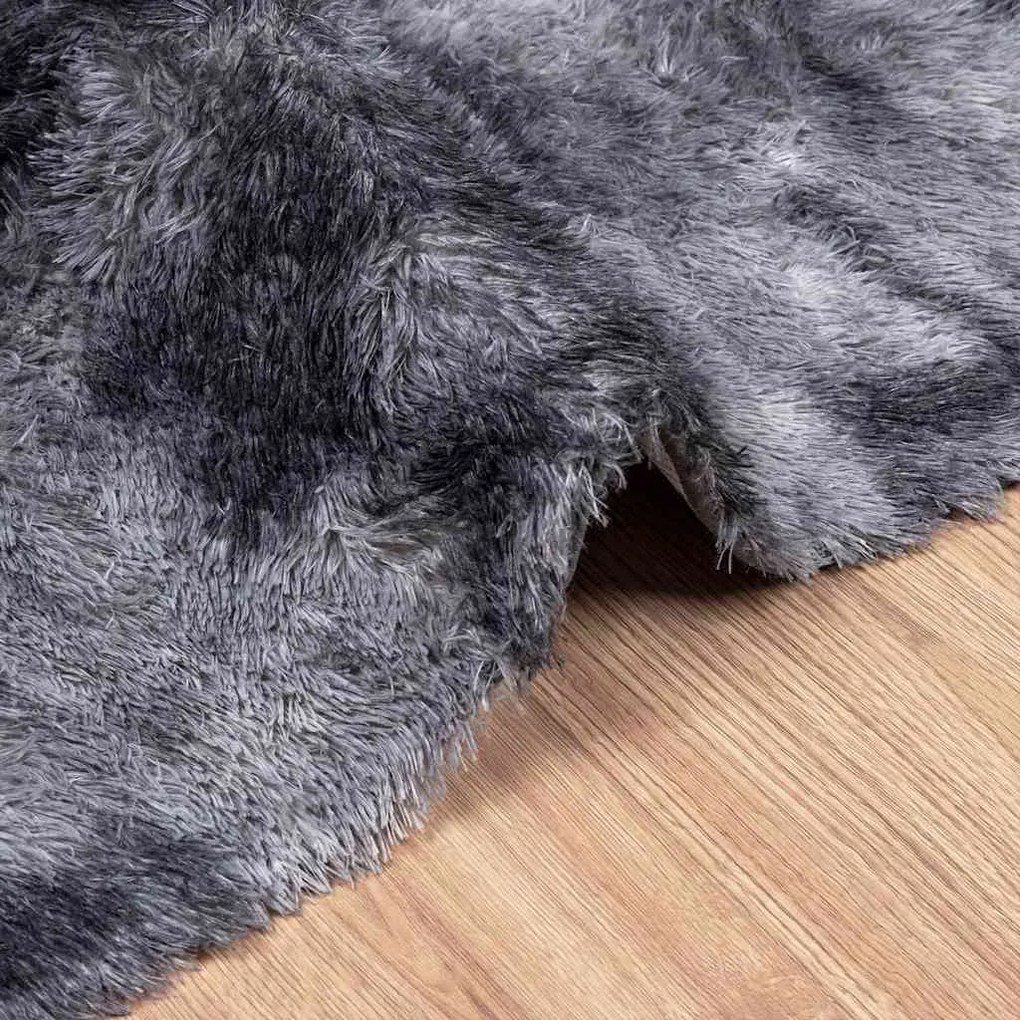 Tapete shaggy de pelo alto NAVARRA 240x240 cm cinzento-escuro