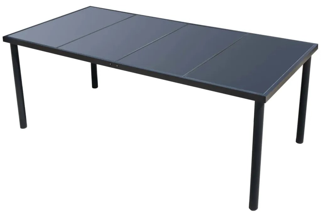 Conjunto de jantar para jardim 9 pcs preto