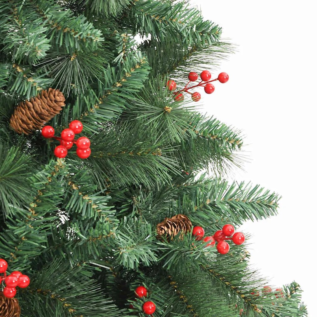 Árvore de Natal artificial articulada c/ pinhas e bagas 240 cm
