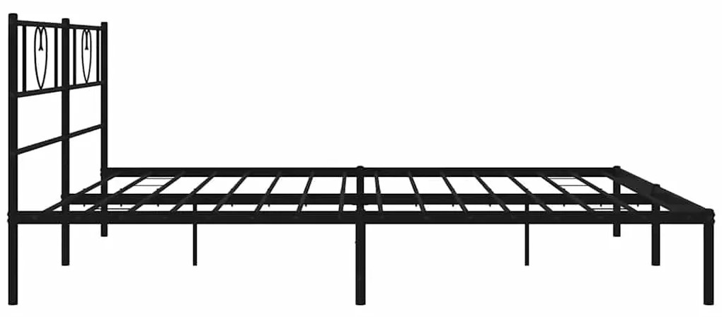 Estrutura de cama com cabeceira 183x213 cm metal preto