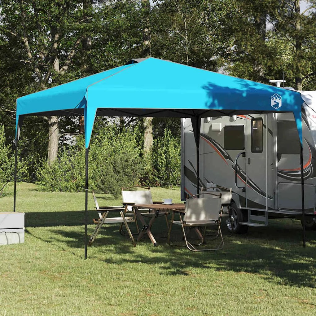 vidaXL Tenda de Toldo Manual Azul 290 x 290 x 251 cm tecido