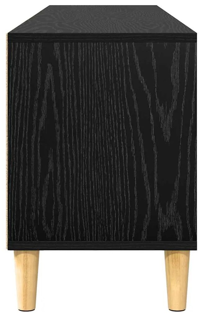 Gabinete para TV com gaveta com prateleira Carvalho preto 150 x 30 x 4