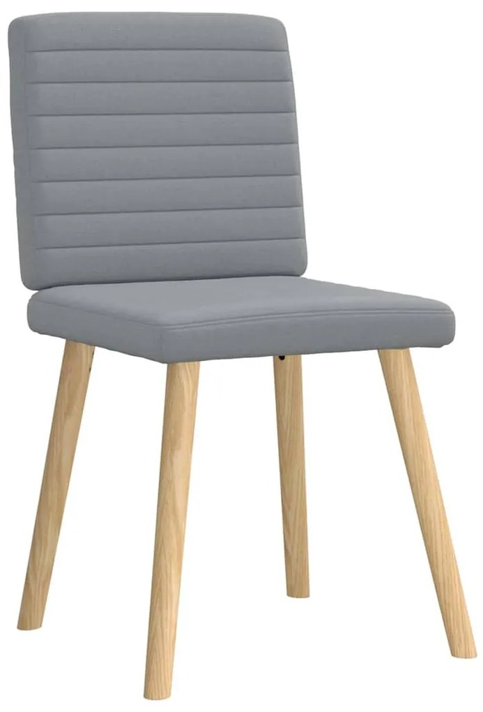 Cadeiras de jantar 4 pcs tecido cinzento-claro