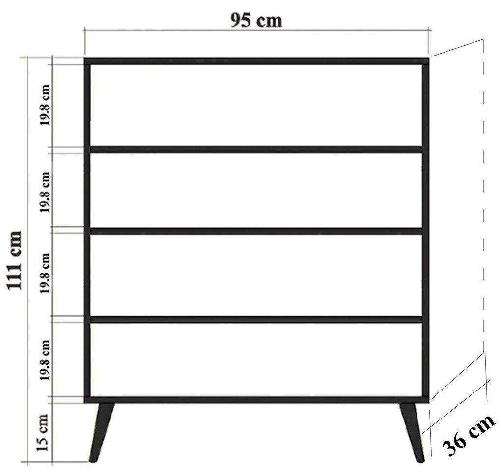 Armário Multiuso Multilux – Carvalho Sonoma – 95x111x36 cm
