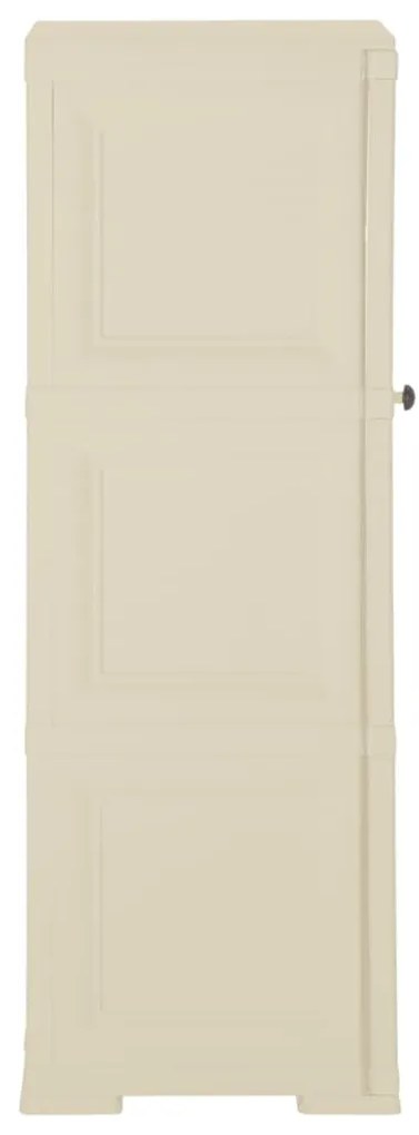 Armário de plástico 40x43x125 cm design de madeira branco nata