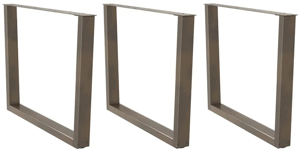 Pés para mesa de jantar em formato de V, 3 peças, aço natural, 100x(72