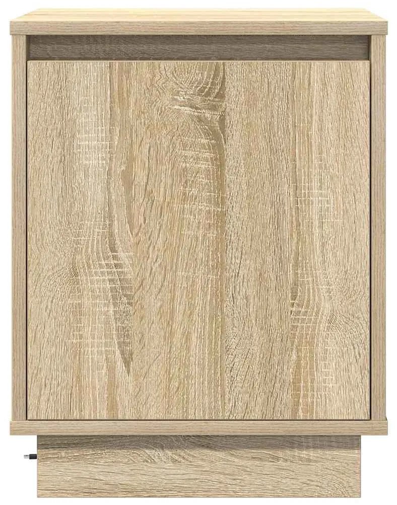 Cômodas de cabeceira com luzes LED 2 pcs Carvalho Sonoma 39x34,5x50 cm