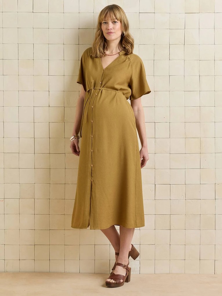 Vestido de gravidez e amamentação bronze