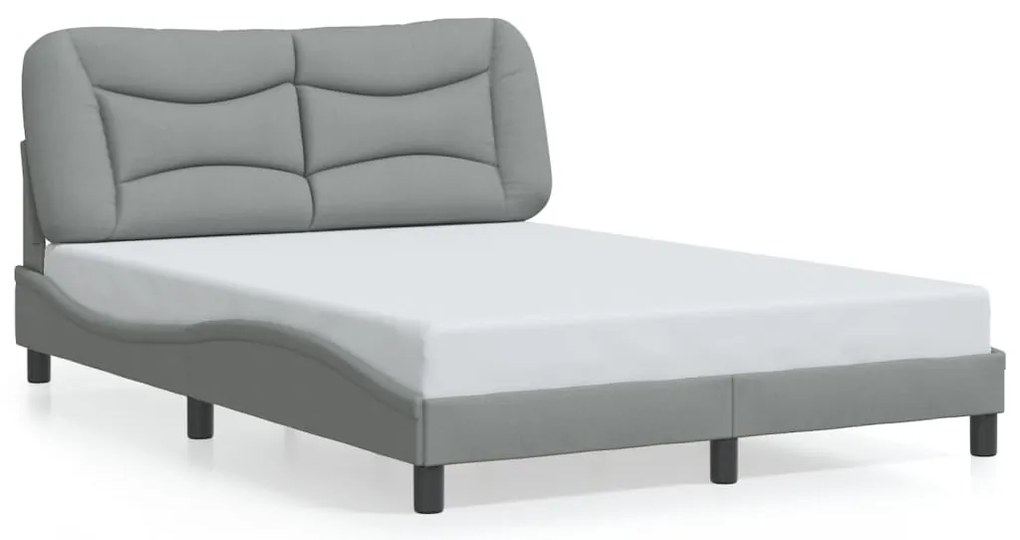Estrutura de cama com LED sem colchão 140x190 cm tecido