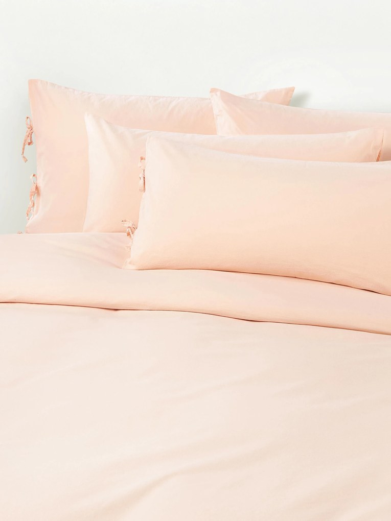 Capa de edredão em percal de algodão lavado Leonie