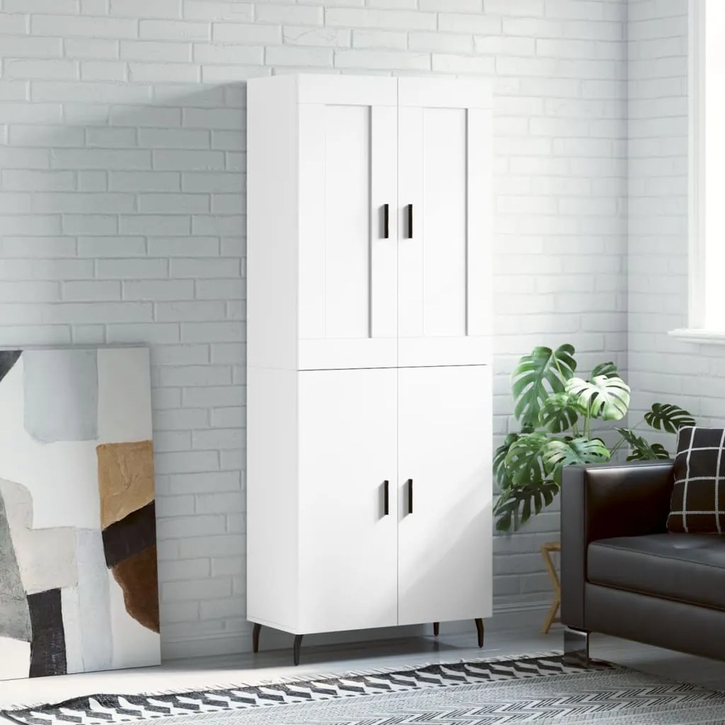 vidaXL Armário alto 69,5x34x180 cm derivados de madeira branco