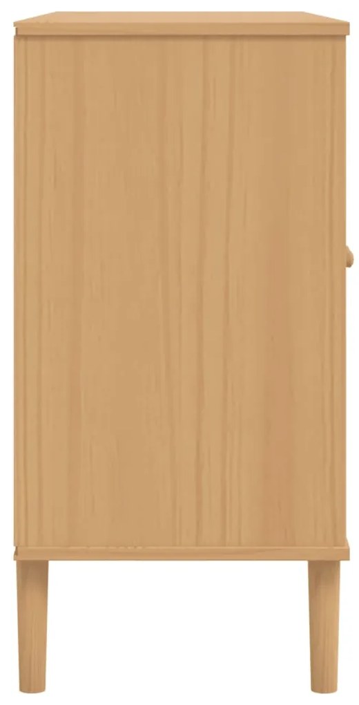Aparador SENJA aspeto de vime 112x40x80cm pinho maciço castanho