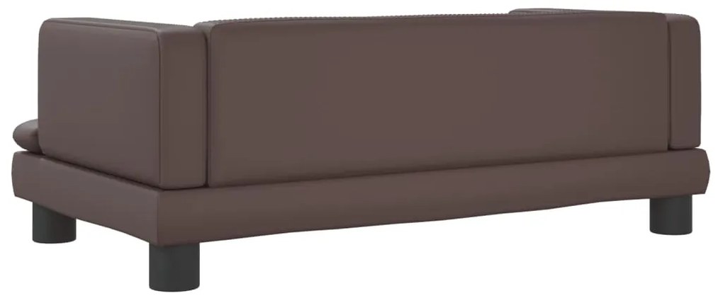 Sofá infantil 80x45x30 cm couro artificial castanho