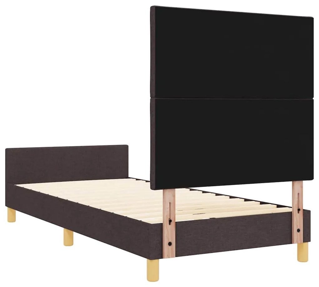 Cama vidaXL Castanho Escuro 90x200 cm em Tecido