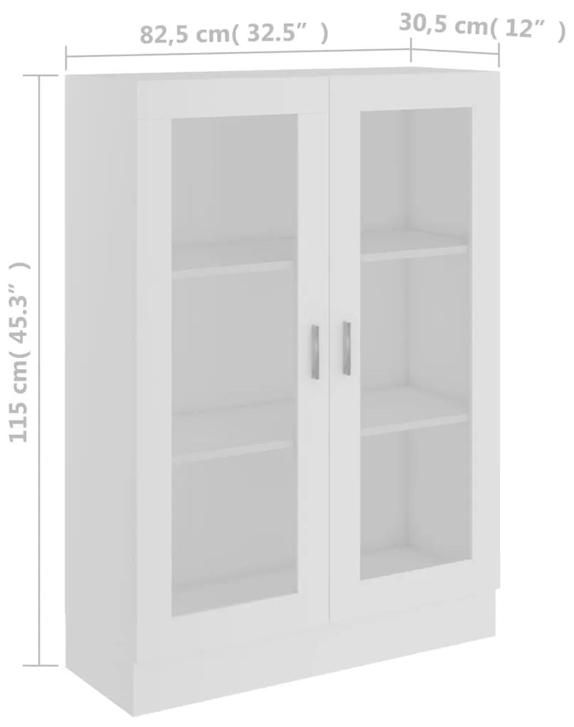 Vitrine Real de 115 cm - Branco - Design Moderno